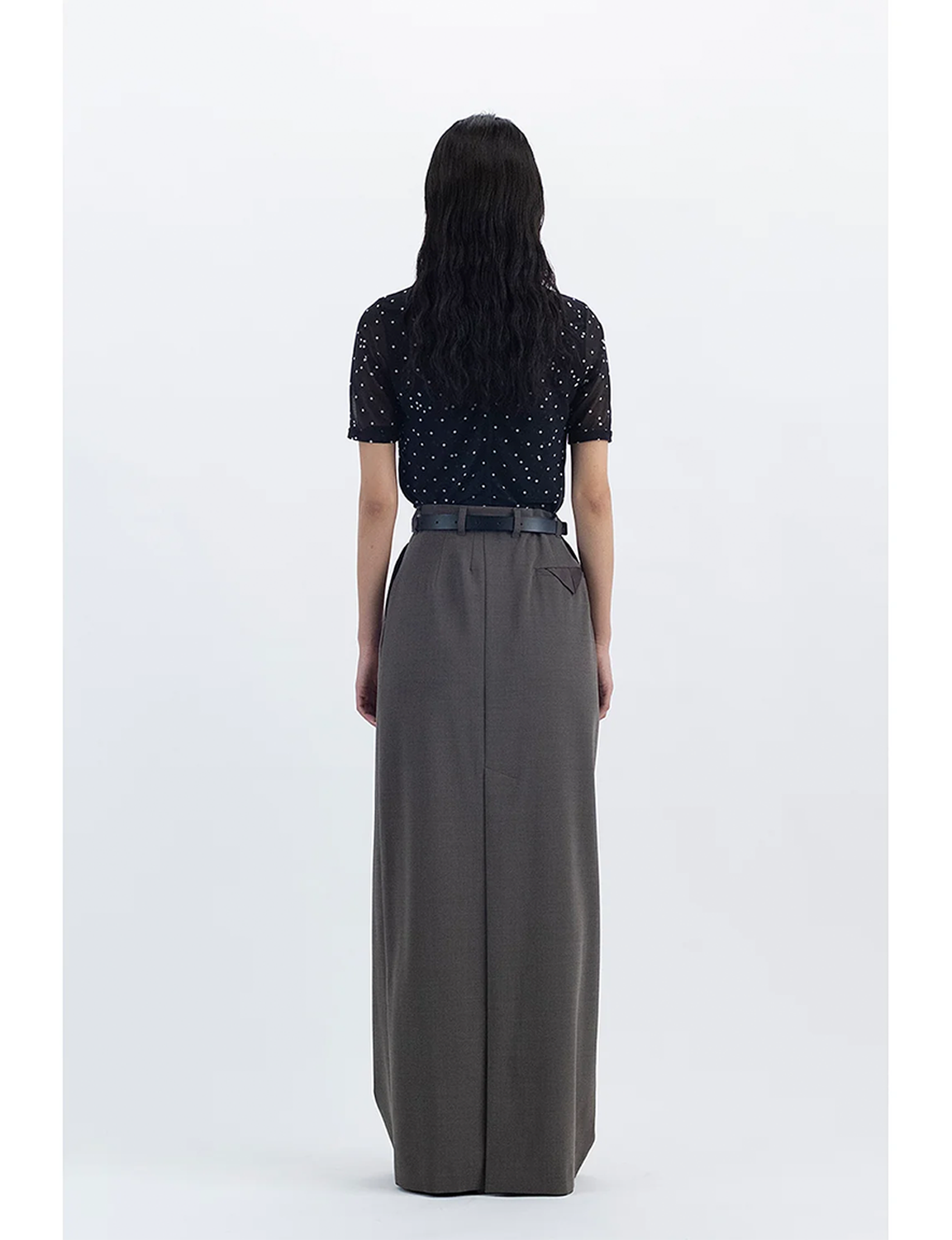 Back Open Skirt / brown