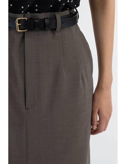 Back Open Skirt / brown
