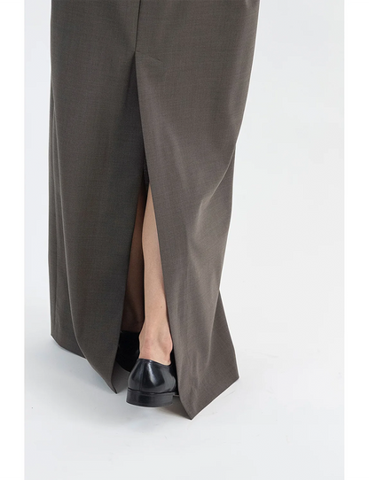 Back Open Skirt / brown