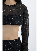 Cropped Print Top / color