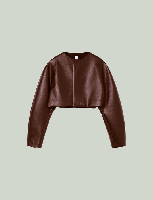 Curve Sleeve Blouson / brown