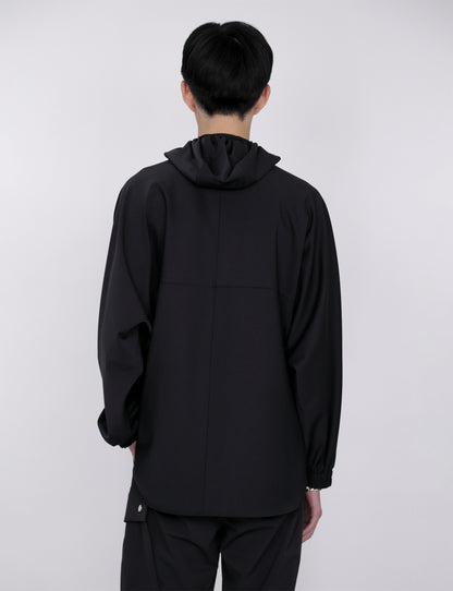 Hooded Shirt Blouson / black