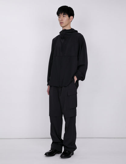 Hooded Shirt Blouson / black