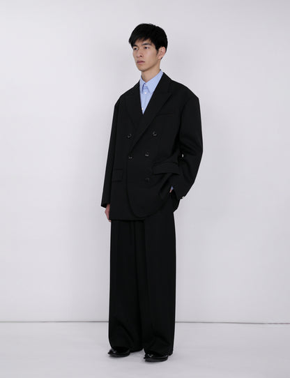 Oversized Double Breasted Jacket / black