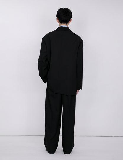 Oversized Double Breasted Jacket / black