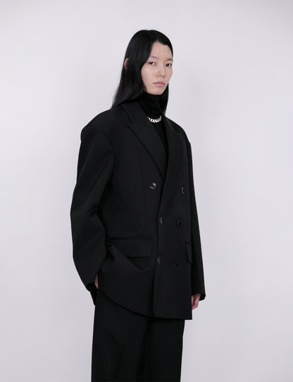 Oversized Double Breasted Jacket / black