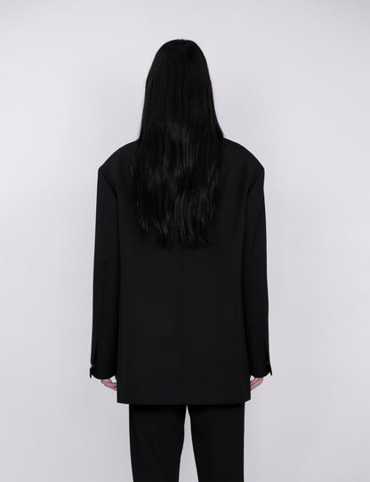 Oversized Double Breasted Jacket / black