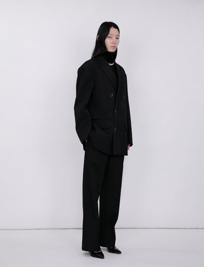 Oversized Double Breasted Jacket / black