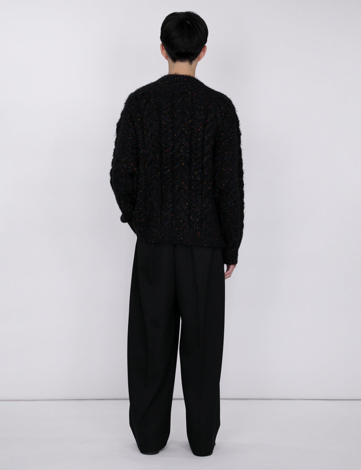 Color Nep Mole Knit Pullover / black