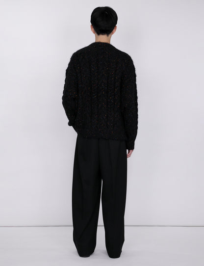 Color Nep Mole Knit Pullover / black