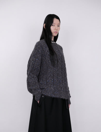 Color Nep Mole Knit Pullover / gray