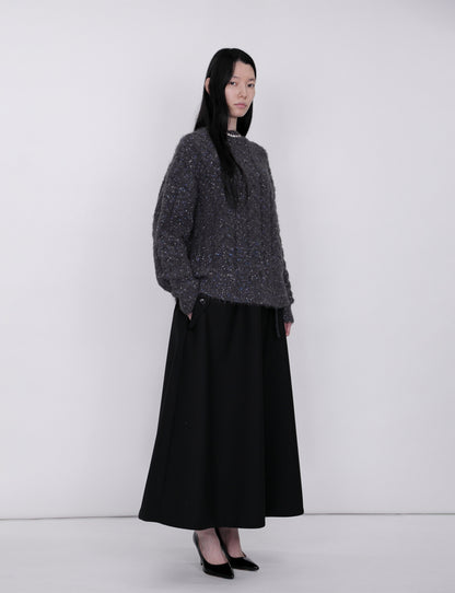 Color Nep Mole Knit Pullover / gray