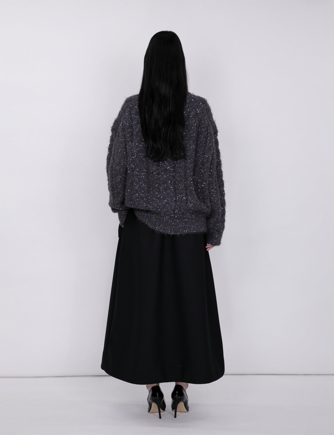 Color Nep Mole Knit Pullover / gray