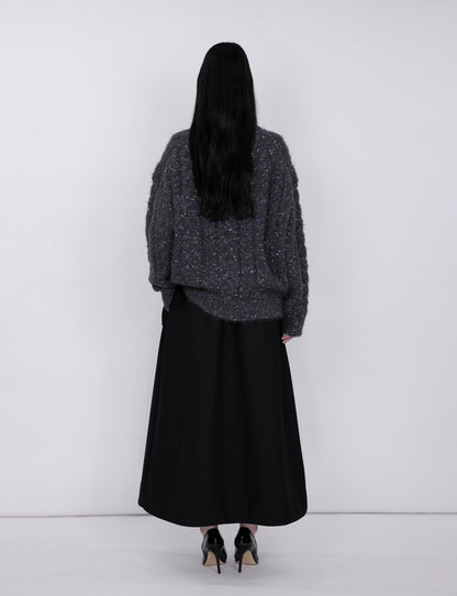 Color Nep Mole Knit Pullover / gray