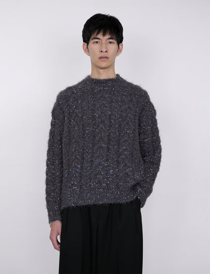 Color Nep Mole Knit Pullover / gray