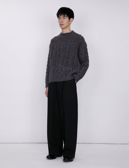 Color Nep Mole Knit Pullover / gray
