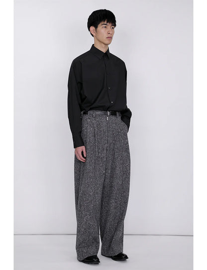 Extra Volumed Tapered Pants / tweed