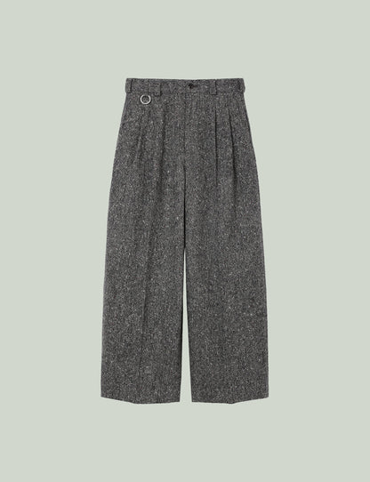 Extra Volumed Tapered Pants / tweed