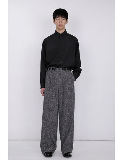 Extra Volumed Tapered Pants / tweed