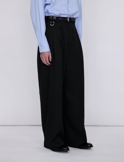 Extra Volumed Tapered Pants / black