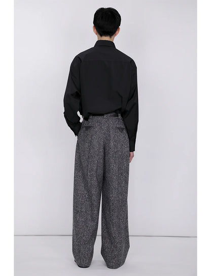 Extra Volumed Tapered Pants / tweed