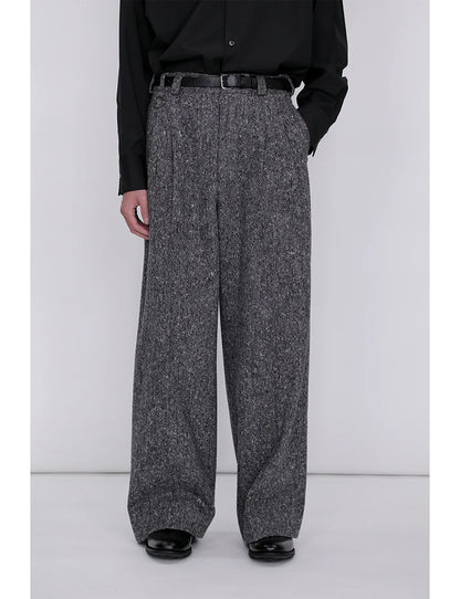 Extra Volumed Tapered Pants / tweed
