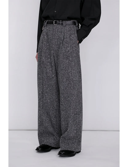 Extra Volumed Tapered Pants / tweed