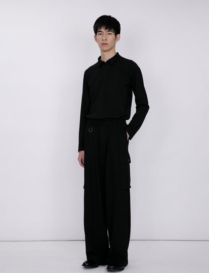 Wide Cargo Pants / black
