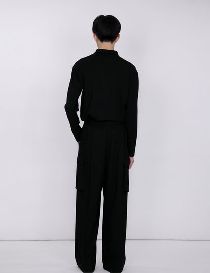 Wide Cargo Pants / black