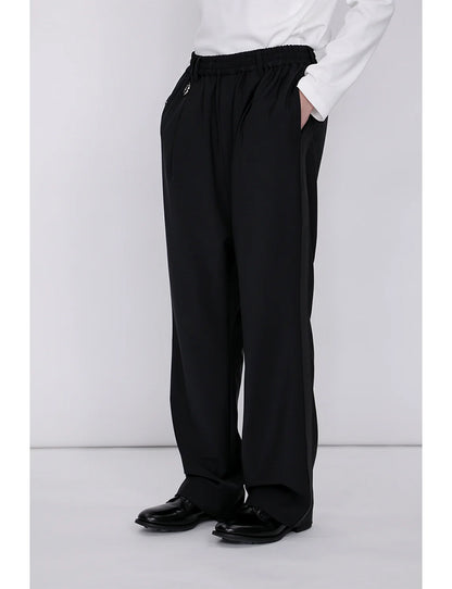 Side Stripe Pants / black
