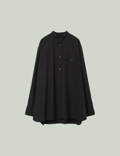 Stand Collar Big Shirt / black
