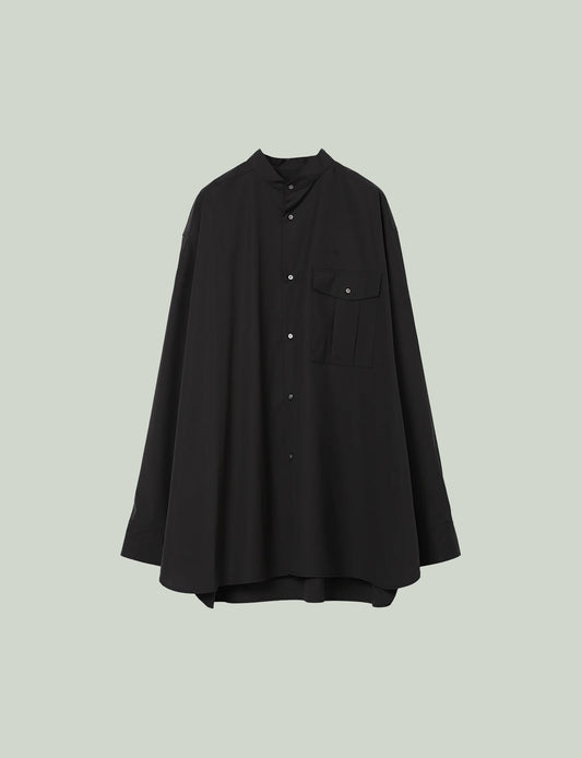 Stand Collar Big Shirt / black