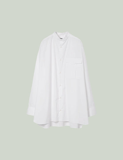 Stand Collar Big Shirt / white