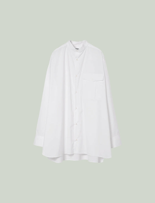 Stand Collar Big Shirt / white