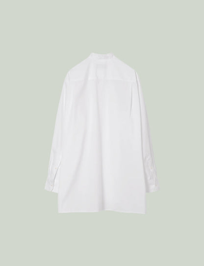 Stand Collar Big Shirt / white