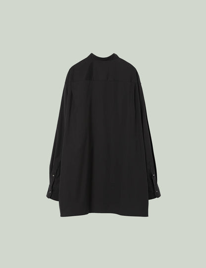 Stand Collar Big Shirt / black