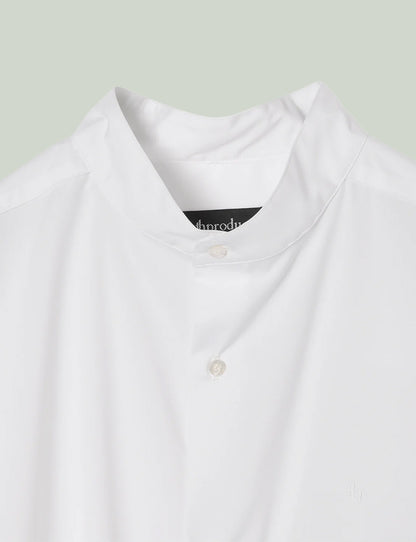 Stand Collar Big Shirt / white