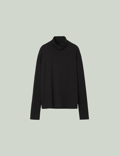 Stand Collar Turtleneck Top / black