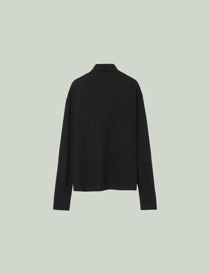 Stand Collar Turtleneck Top / black