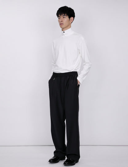 Stand Collar Turtleneck Top / white