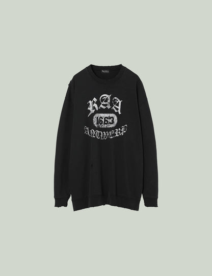 Damaged College Sweatshirt / black