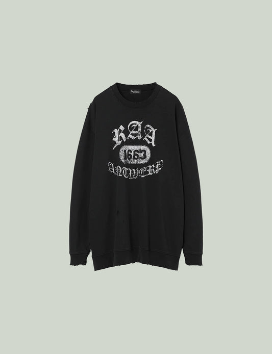 Damaged College Sweatshirt / black