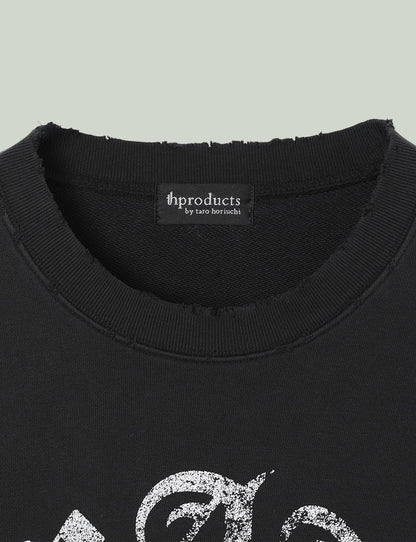 Damaged College Sweatshirt / black