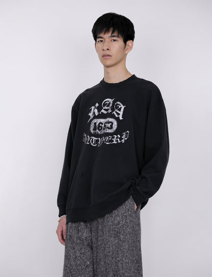 Damaged College Sweatshirt / black