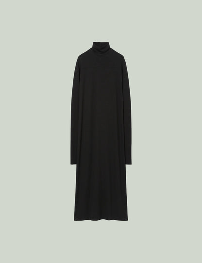 Mix Cut Dress / black × black