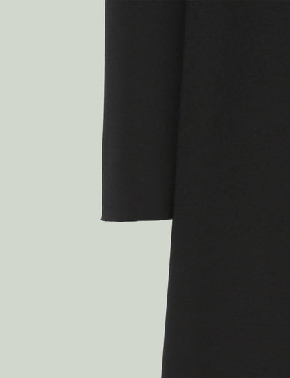Mix Cut Dress / white × black