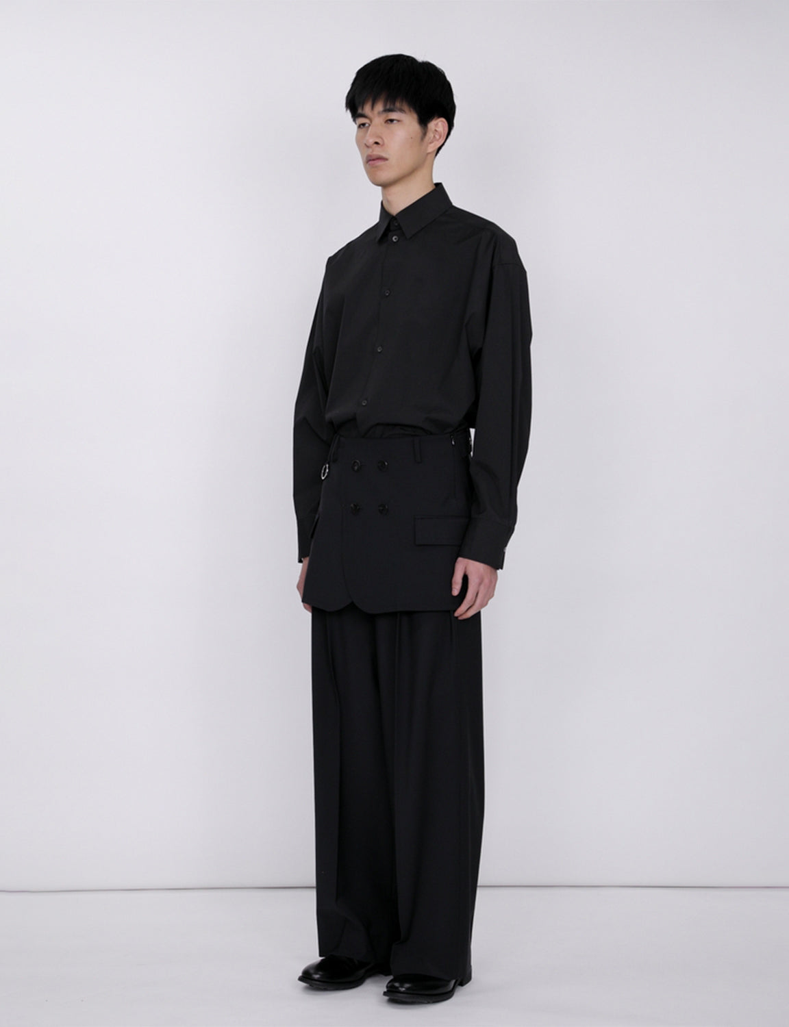 Tailored Detail Wide Pants / black