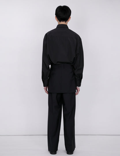 Tailored Detail Wide Pants / black