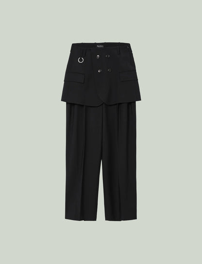Tailored Detail Wide Pants / black