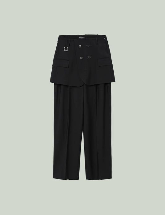 Tailored Detail Wide Pants / black